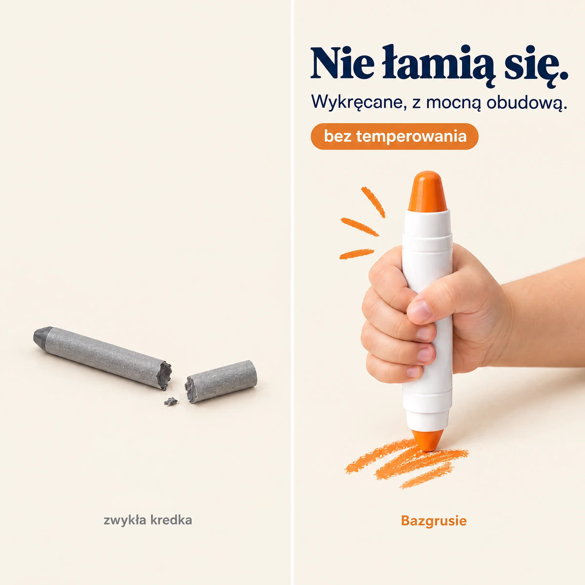 Bazgrusie - zmywalne, nietoksyczne kredki dla dzieci