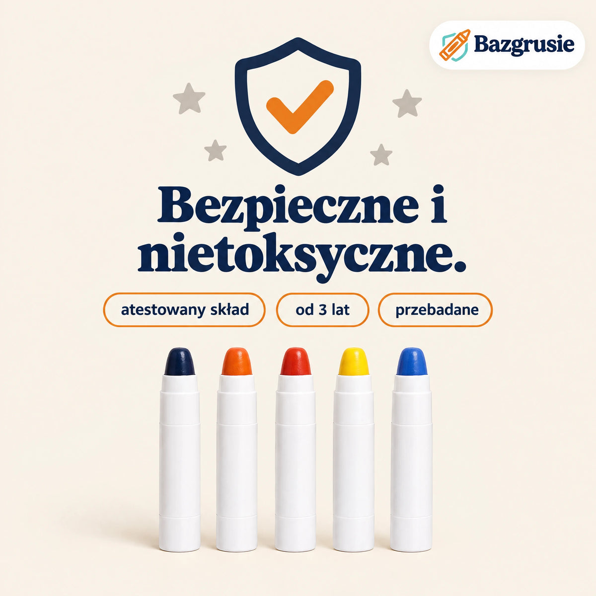 Bazgrusie - zmywalne, nietoksyczne kredki dla dzieci