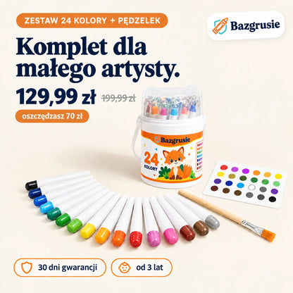 Bazgrusie - zmywalne, nietoksyczne kredki dla dzieci