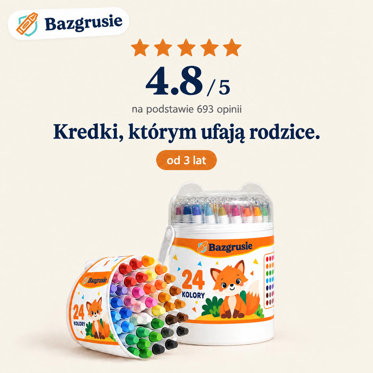 Bazgrusie - zmywalne, nietoksyczne kredki dla dzieci